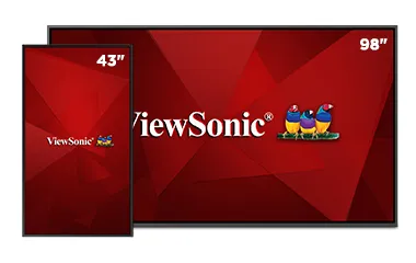ViewSonic 43 inch and ViewSonic 98 inch displays