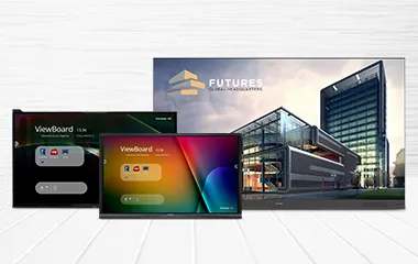 Various sized 4K Ultra HD wireless presentation displays 