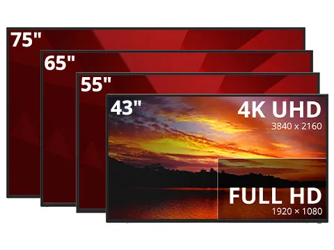 a number of different screen sizes are shown