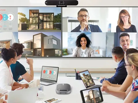 a number of people connected to a display at once using a cariety of different devices