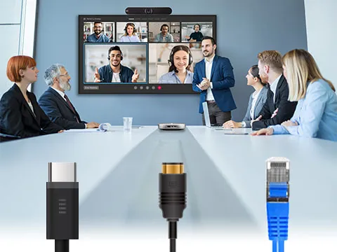 a variety of connector types in a board room