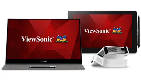 a TD1655 touch display, an M1 mini portable projector, and an ID1330 interactive pen display