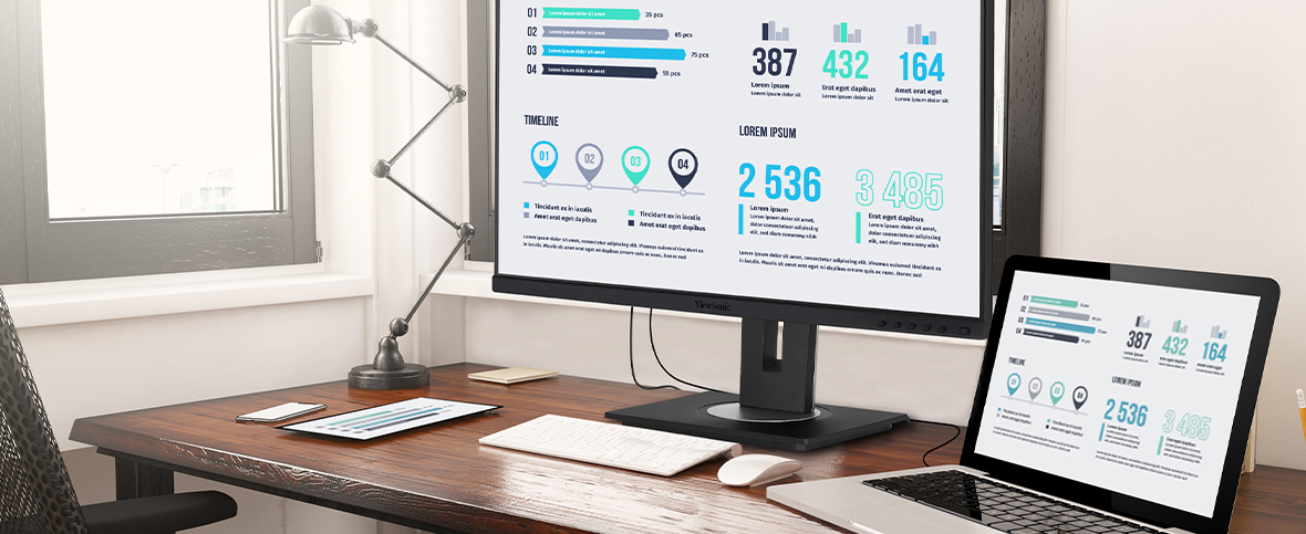 a laptop connected to an external monitor with a usb-c cable