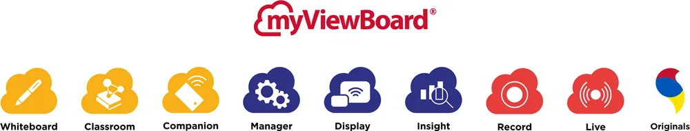 Whiteboard, Classroom, Companion, Manager, Display, Insight, Record, Live, Originals logos