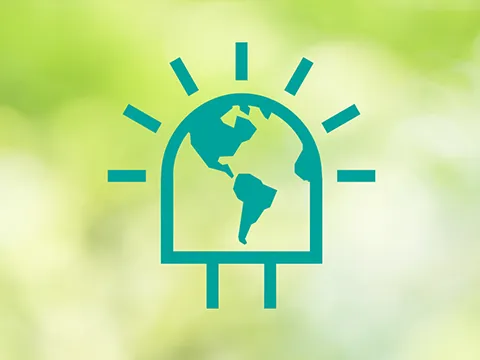 a logo combining an led and the earth